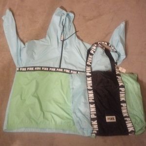 Pink windbreaker and bag set